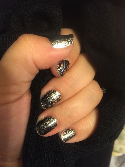 Jamberry Metallic Chrome Silver Under Lace Noir Perfect For A Fancy