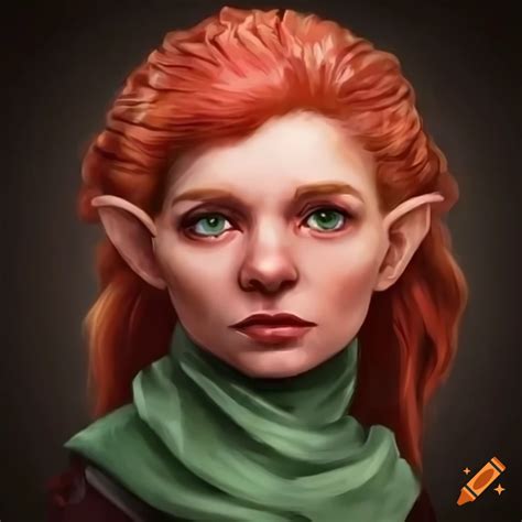 realistic female gnome character with strawberry blonde hair on craiyon