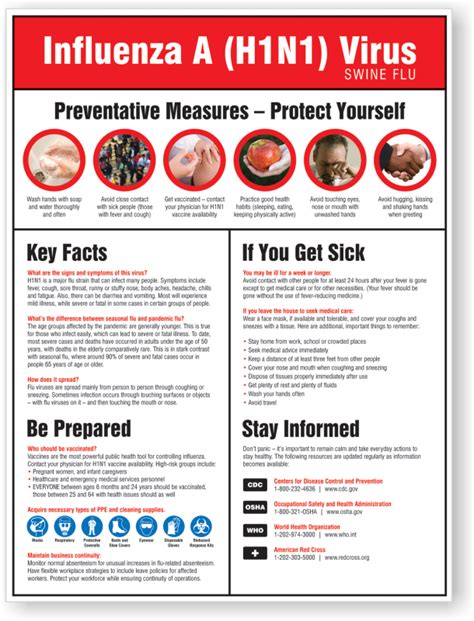 Preventive Measures For H1n1 Swine Flu Poster Durable Sku S 6540