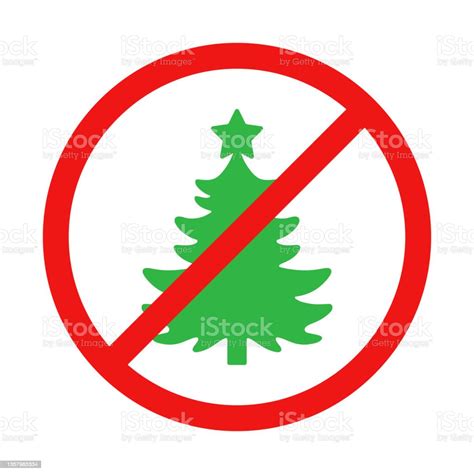 No Christmas Tree Sign On White Background Stock Illustration