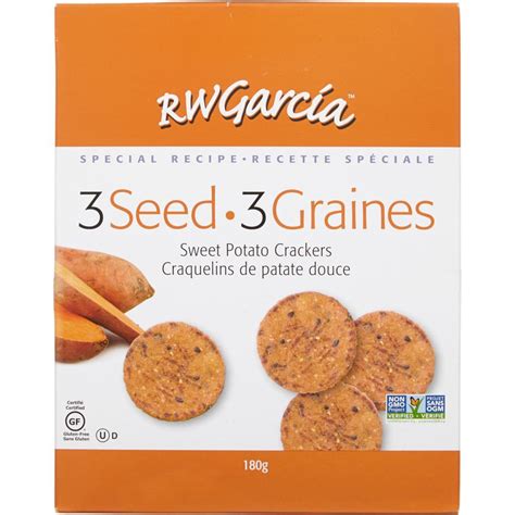 3 Seed Sweet Potato Crackers Rw Garcia 180 G à Domicile Cornershop By Uber Canada