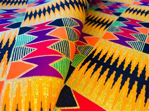 Metallic Ankara Fabric By The Yard Kente African Print 100 Etsy