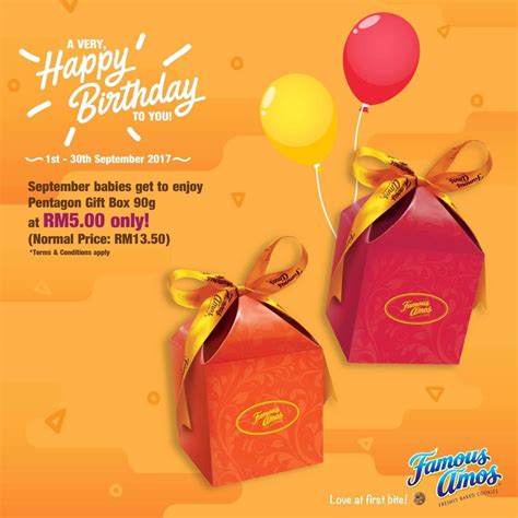 Safra members can redeem any flavour of famous amos cookies (100g)* at only $1. Famous Amos Cookies 90g RM5 (Normal Price RM13.50) for ...
