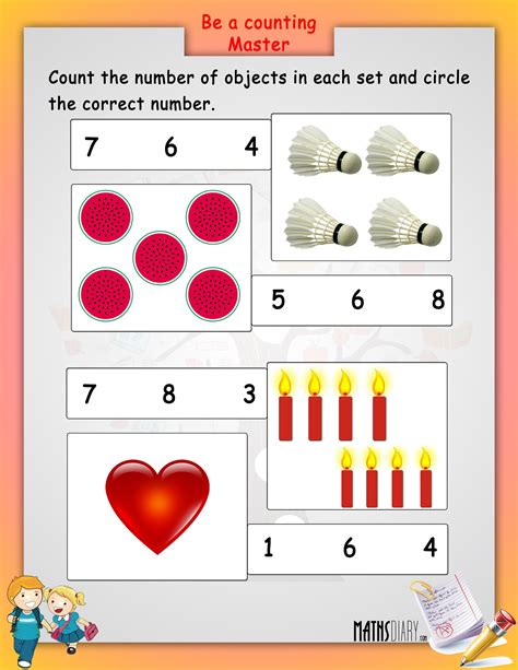 Count Objects In Each Set Math Worksheets