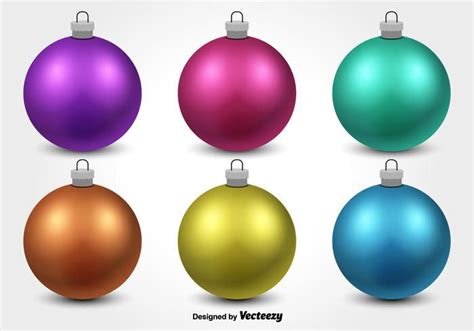 Glossy Christmas Ornament Set Vector Download