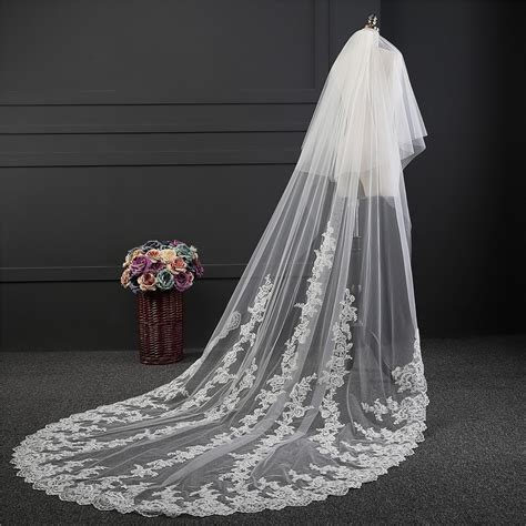 Charming Two Tier Tulle Lace Wedding Bridal Cathedral Veil