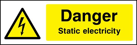 Danger Static Electricity Sign Warning Electrical Hazard Landscape