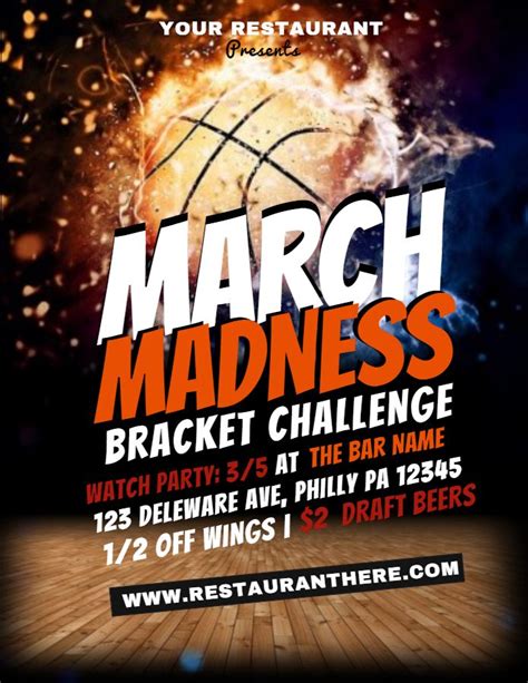 High School March Madness Basketball Flyer Template March Madness