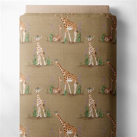 Floral Giraffe Mamma And Baby White Birch Textiles