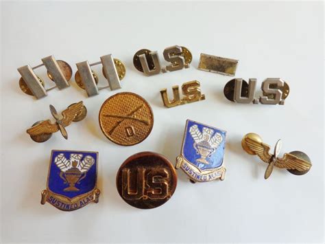 Wwii Army Military Pins Vintage 1940s Air Corp Infantry Cadet Lot 12