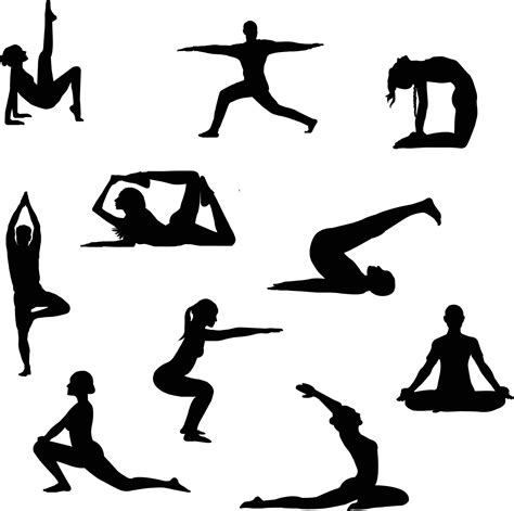 10 Yoga Poses Silhouette Free Vector 3476392 Vector Art At Vecteezy