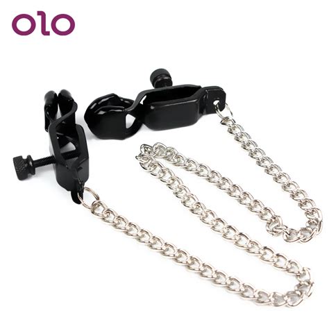 Olo Sm Stainless Steel Nipple Clamps With Metal Chains Breast Clips Sex Toys For Couples Erotic