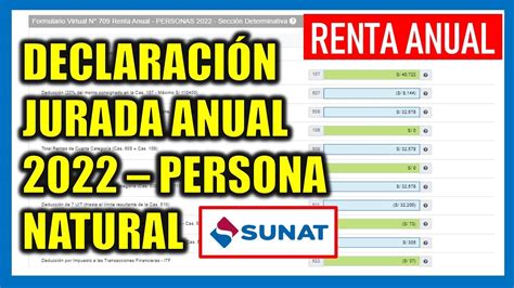 Declaración Anual SUNAT Persona Natural Formulario Virtual Renta Anual YouTube