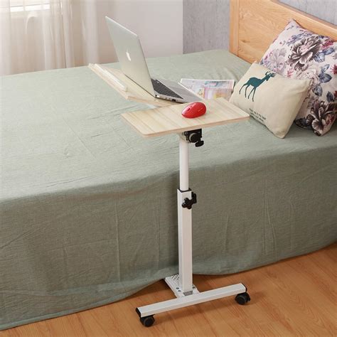 tilting overbed table with wheels rolling laptop table overbed desk rolling laptop stand over