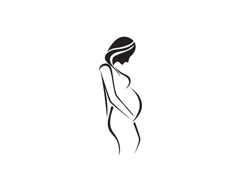Pregnant Woman Line Art Symbols Template Vector 585464 Vector Art At