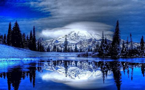 Beautiful Winter Landscape Mirror Of The Moon