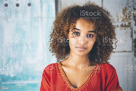 Portrait Of Beautiful Ethiopian Girl In Traditional Clothing Stock
