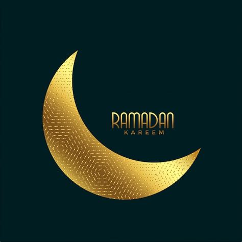 Creatieve Gouden Halve Maan Voor Ramadan Kareem Gratis Vector