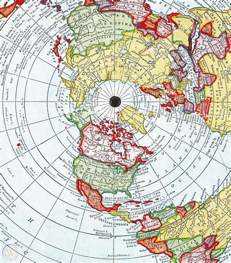 Flat Earth Map 1892 Alexander Gleason 16x23 New Standard Map Of The