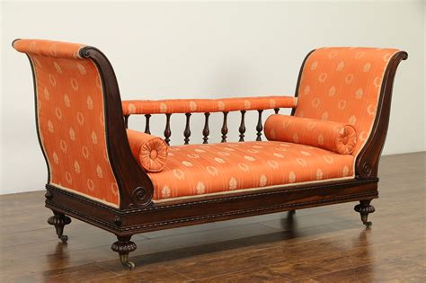 Sold Victorian Antique English Rosewood Settee Loveseat Sofa Or