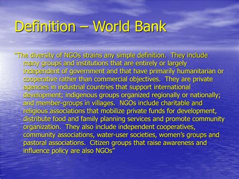 Besides world bank governance indicator, wbgi has other meanings. PPT - What is a NGO? PowerPoint Presentation, free ...