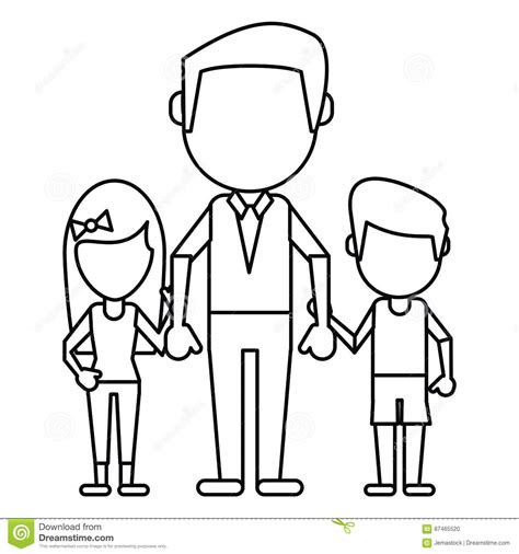 The transition has been underway for more than two years. Dad With Daughter Son Holding Hands Thin Line Stock Vector ...