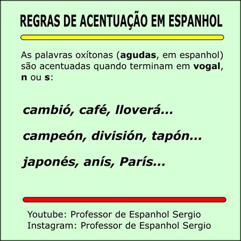 Palavras Agudas Em Espanhol