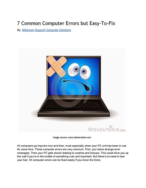 7 Common Computer Errors But Easy To Fix By Millenium Support Issuu