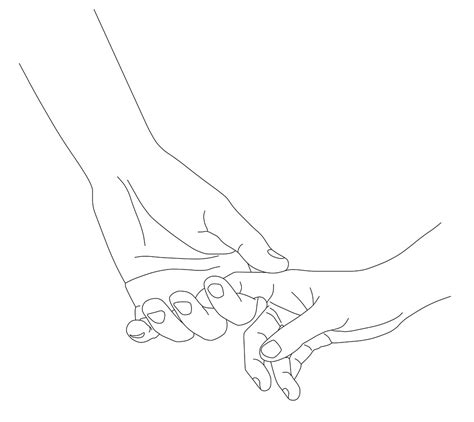 Line Drawing Two Hands Holding Each Other By Crook Factory Redbubble