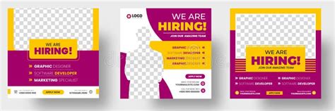 We Are Hiring Job Vacancy Social Media Post Banner Design Template Stock Vector Illustration