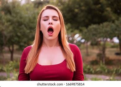 Woman Imitate Orgasmic Face She Wear Stock Photo Shutterstock