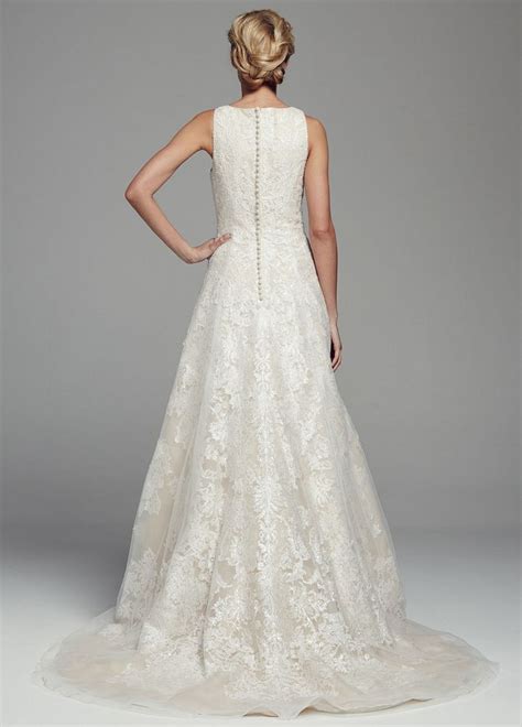 10 of 17 oleg cassini. Oleg Cassini Tank Tulle Ball Gown Wedding Dress with Lace ...