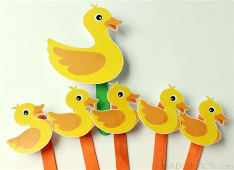 Five Little Ducks Printable Puppets And Song From Abcs To Acts