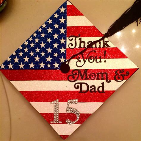 Proud Of My American Flag Graduation Cap Thank You Mom And Dad