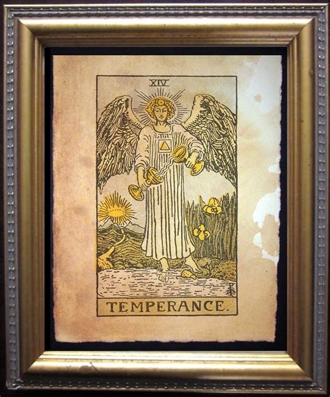 Temperance Tarot Card Vintage Art Print Tea Stained Paper Etsy