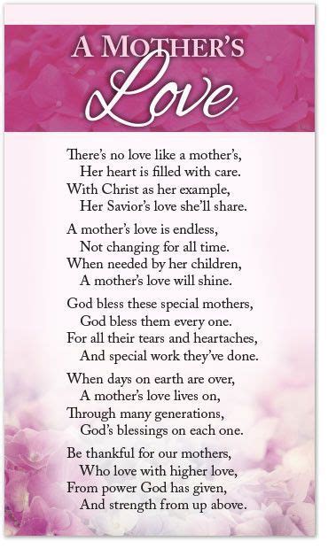 A Mothers Love Mothers Day Quotes Mothers Day Poems Mother Quotes