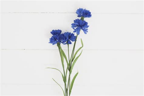 Luxury Artificial Blue Cornflower Spray Dark Blue Etsy