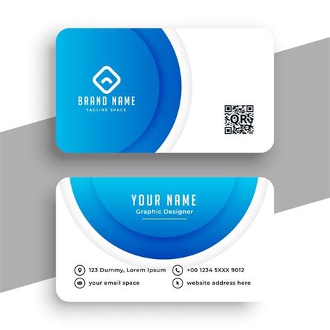 Free Vector Circular Blue Modern Business Card Design