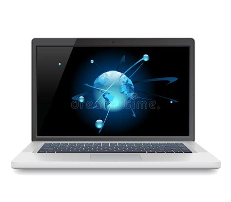 Laptop And Globe Stock Vector Illustration Of Technology 17182308