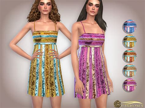 Allover Glittering Sequin Midi Dress By Harmonia At Tsr Sims 4 Updates