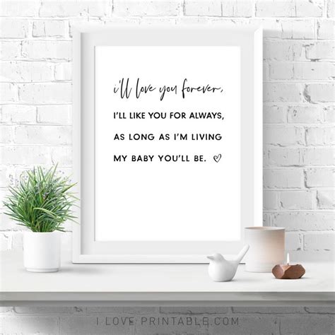Ill Love You Forever Ill Like You For Always My Baby Etsy