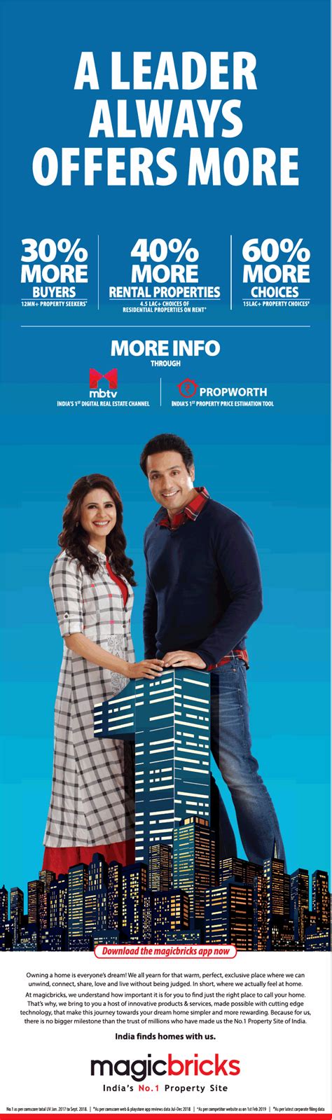 magicbricks indias no 1 property site a leader always offers more ad advert gallery