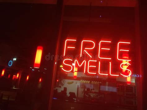 Free Smells Neon Sign Abstract Ironic Paradox Clever Red City Shop