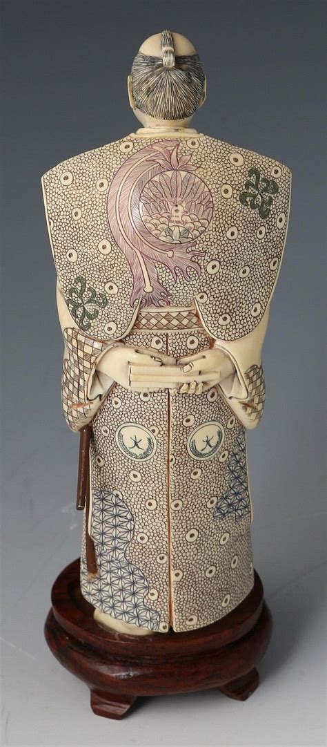 Sold At Auction Japanese Carved Ivory Okimono Samurai Polychrome