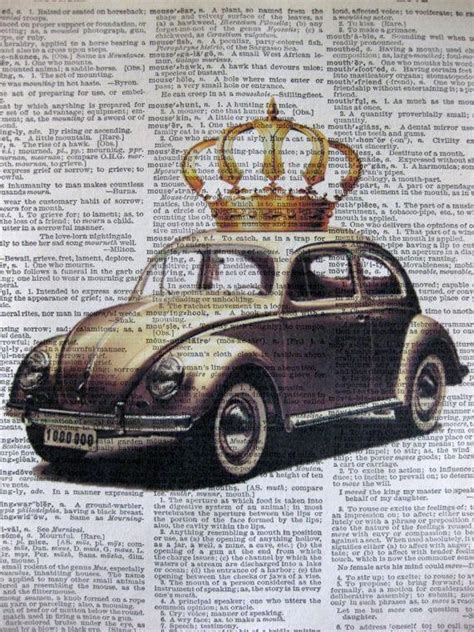 Volkswagen Beetle Original Artwork Mixed Media By Sherryannshop