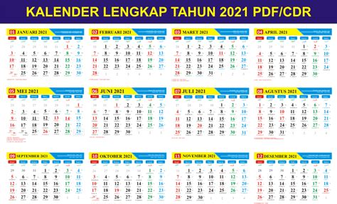 Template Kalender Kalender 2021 Indonesia Lengkap Dengan Hari Libur