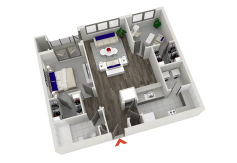 Studio, 1 & 2 Bedroom Apartments In Atlanta | Floor plans, 2 bedroom apartment, Bedroom apartment