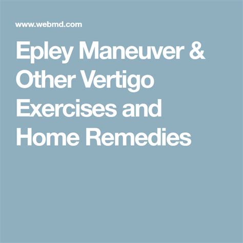 Epley Maneuver And Other Vertigo Exercises And Home Remedies Vertigo