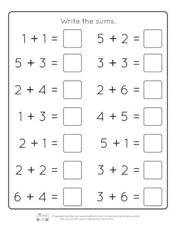 Easter Kindergarten Addition Worksheets - itsybitsyfun.com