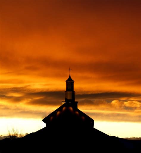 Free Sunset Over Church Stock Photo